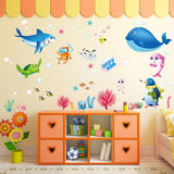 Cartoon Animals Wall Stickers Photo Frames Removable Wall Decals Home Decor PVC Art Mural Baby Boys Girls Kids Bedroom Kitchen Decoration Posters Wall Sticker (Whale Shark Dolphin Sea Aniamls) size 50x70 xls7225