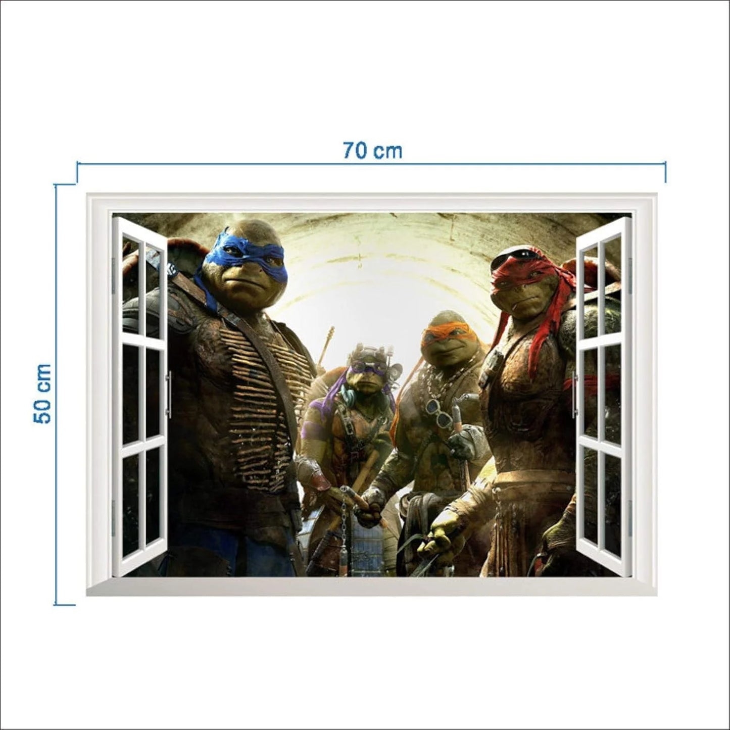 Caihuahua Teenage Mutant Ninja Turtles 14119 Wall Sticker Bedroom Eco-Friendly Bed Kindergarten size 50x70cm Ncs004