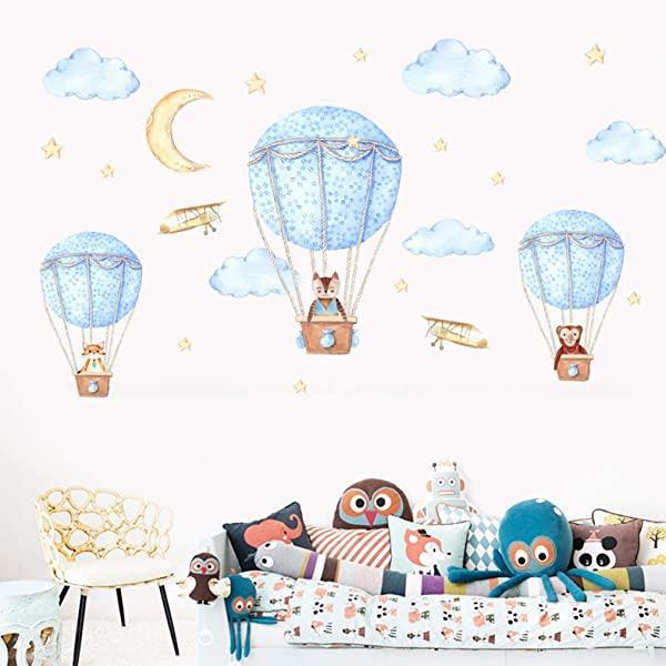 JM7343 Cute Hot-air Balloon Design Wall Sticker