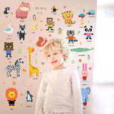 3D Cartoon Wall Sticker Animal Wall Stickers Kids Room Baby Bedroom Decoration Zoo English Letters Kindergarten Early Education Learning Sticker size 60x90 hm92025