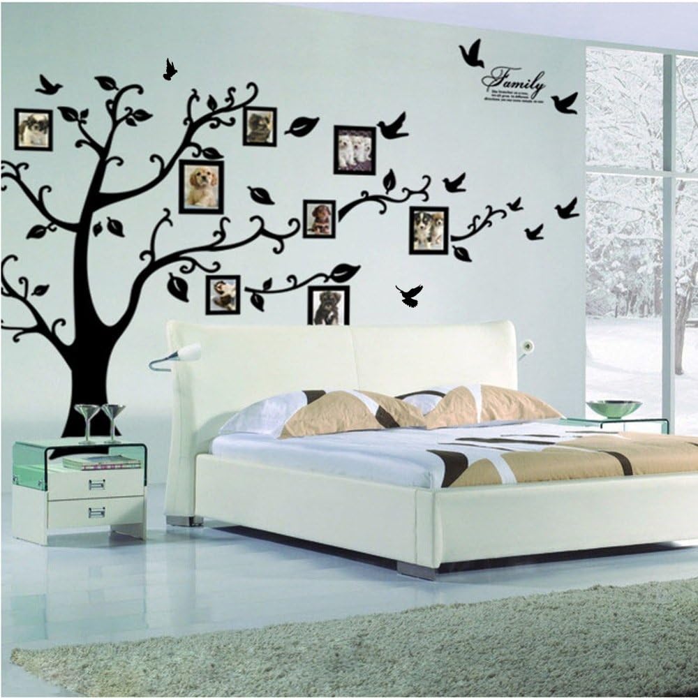 Photo Frame Tree Wall Art Stickers Vinyl Decals Home Decor Sticker Home Decor Removable, black size150x225 zy94ab