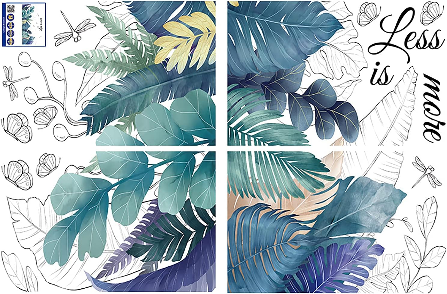 SENGTER Tropical Leaves Wall Decals Removable Jungle Green Palms Tree Plant Wall Stickers for Living Room Kids Room Bedroom Playroom Decor size 50x120 ht94012