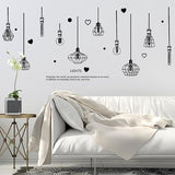 JAAMSO ROYALS Black Chandelier Self Adhesive PVC Vinyl Easy to Apply Wall Décor & Home Décor Wall Sticker  size 60x90  hm92022