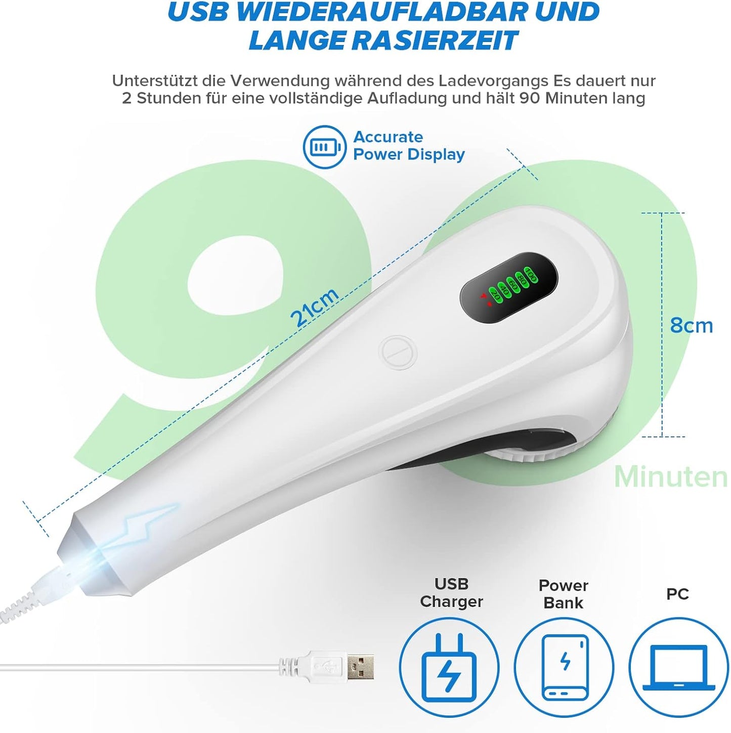 M23 Portable Lint Remover USB Rechargeable Lint Remover for Various Fabrics With Screen Power Display