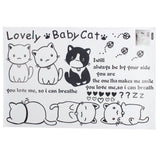 WALL STICKER LOVELY BABY CAT KUCING LOVE BLACK AY9048 WALL STICKER