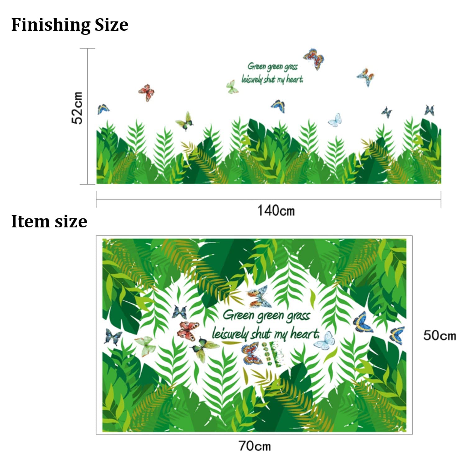 Green Grass Design Decorative Vinyl Wall Sticker size (50 CM X 70 CM) sk7128