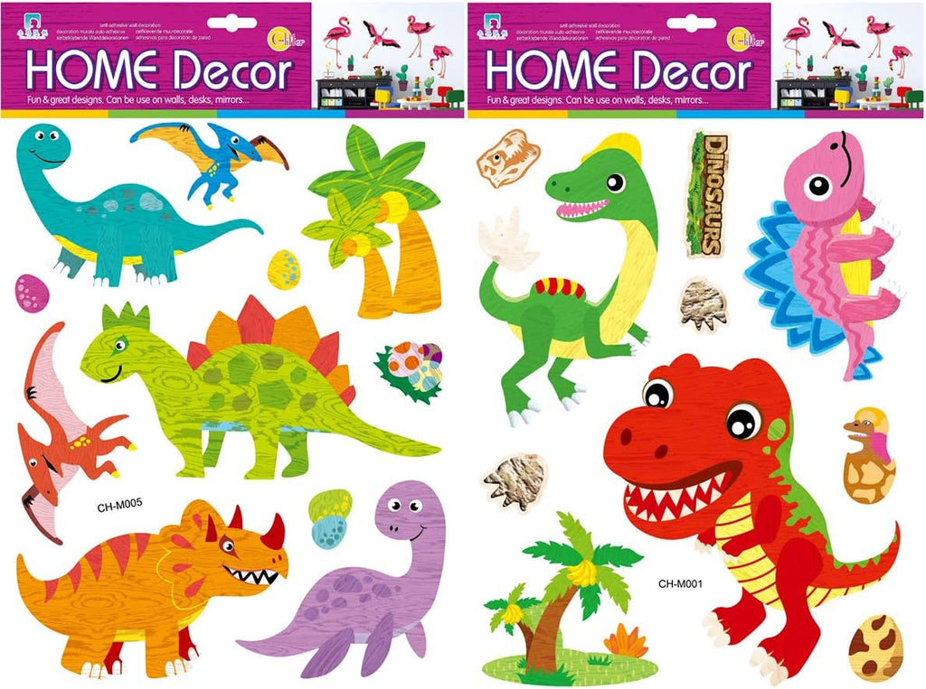 Three-Dimensional Dinosaur Stickers Children's Wall Stickers Children's Gifts for chshildren's Room Decoration Classroom Party Birthday Festival Kindergarten Dressing Imitation Wood Surface（2 Sheets