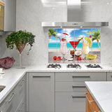 Kitchen Oil Proof Wall Sticker Heat Resistant Waterproof Self Adhesive Backsplash Cover for Kitchen Wall Protection