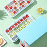 32 grid Silicone Ice Cube Tray with Lid Cover  (Random color)