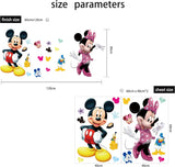 Mickey & Minnie Mouse Wall Stickers - Red & Black Cartoon Art - Waterproof Vinyl - For Kids & Baby Rooms 50x70 ncs1437