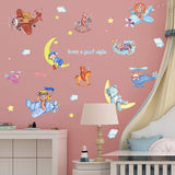 METH HM71012 CUTE BEAR SLEEP N PLANE GOODNIGHT WALLSTICKER WALL STIKER