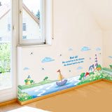 Decals Design Border Design Kids Room School Decoration Boat on Sea Shore Wall Sticker (PVC Vinyl, size 50x70 xls7175