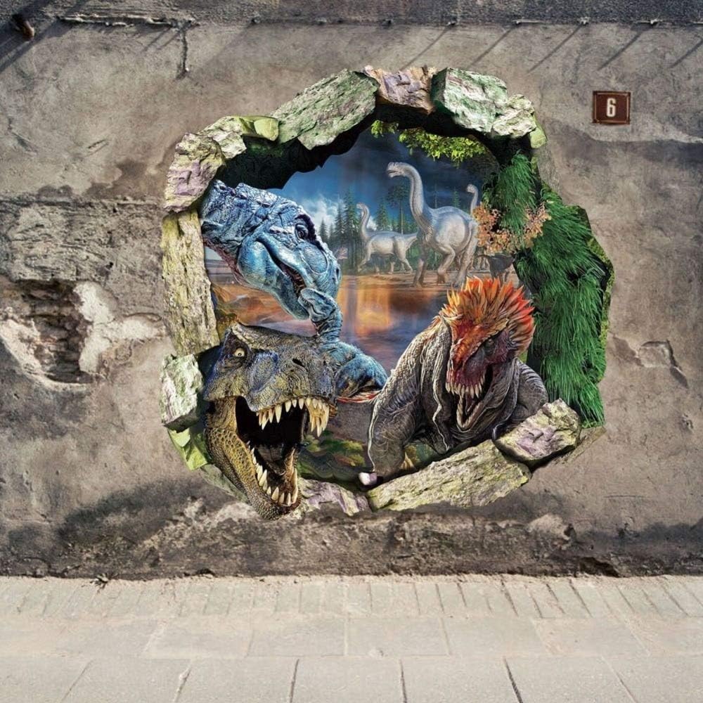 Jurassic Park World Movie Dinosaurs Through Wall Stickers for Kids Rooms Home Decor Wall Decals Mural Poster size 50x50 nc1439