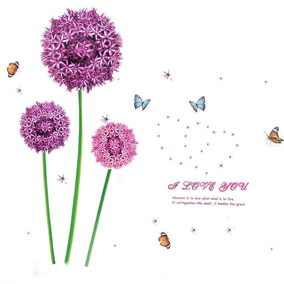 Ketsicart Flower Butterfly Print Adhesive Wall Sticker Decal Wallpaper   size 90 x 60cm  am9022