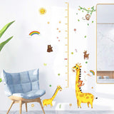 Growth Record Height Chart for Kids Children Growth Chart Wall Stickers Wall Stickers for Boys Girls Bedroom Nursery Wall Decor Cute Cartoon/Giraffe