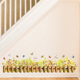 Cozy wall sticker with a small fence, flowers, butterflies etc. size 50x70 am7077