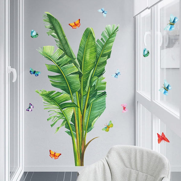 HM92059 Indian Royals Tropical Palm Leaf Plants Kids Self Adhesive Home Décor Wall Sticker (60 CM X 90 CM)