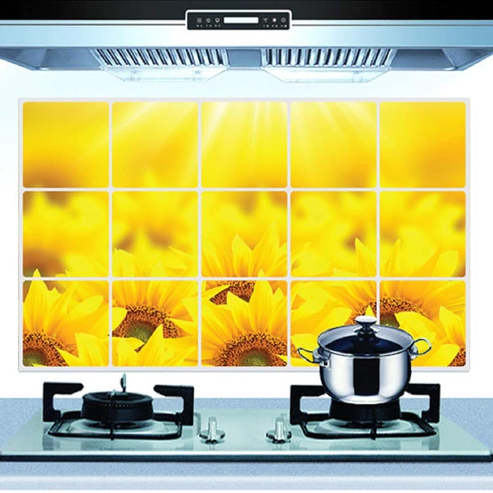 Kitchen Oil Proof Wall Sticker Heat Resistant Waterproof Self Adhesive Backsplash Cover for Kitchen Wall Protection
