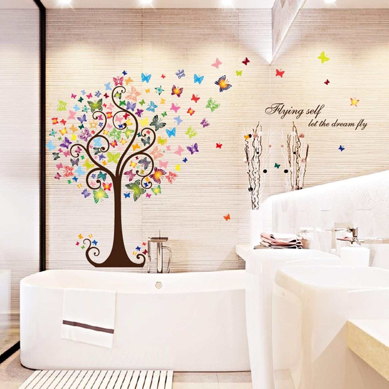 Butterfly Tree Home Decor adesivo de parede art stickers 3D DIY wallpaper decoration for kids room wall decals Hm92007
