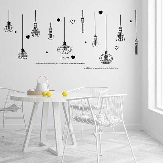 JAAMSO ROYALS Black Chandelier Self Adhesive PVC Vinyl Easy to Apply Wall Décor & Home Décor Wall Sticker  size 60x90  hm92022