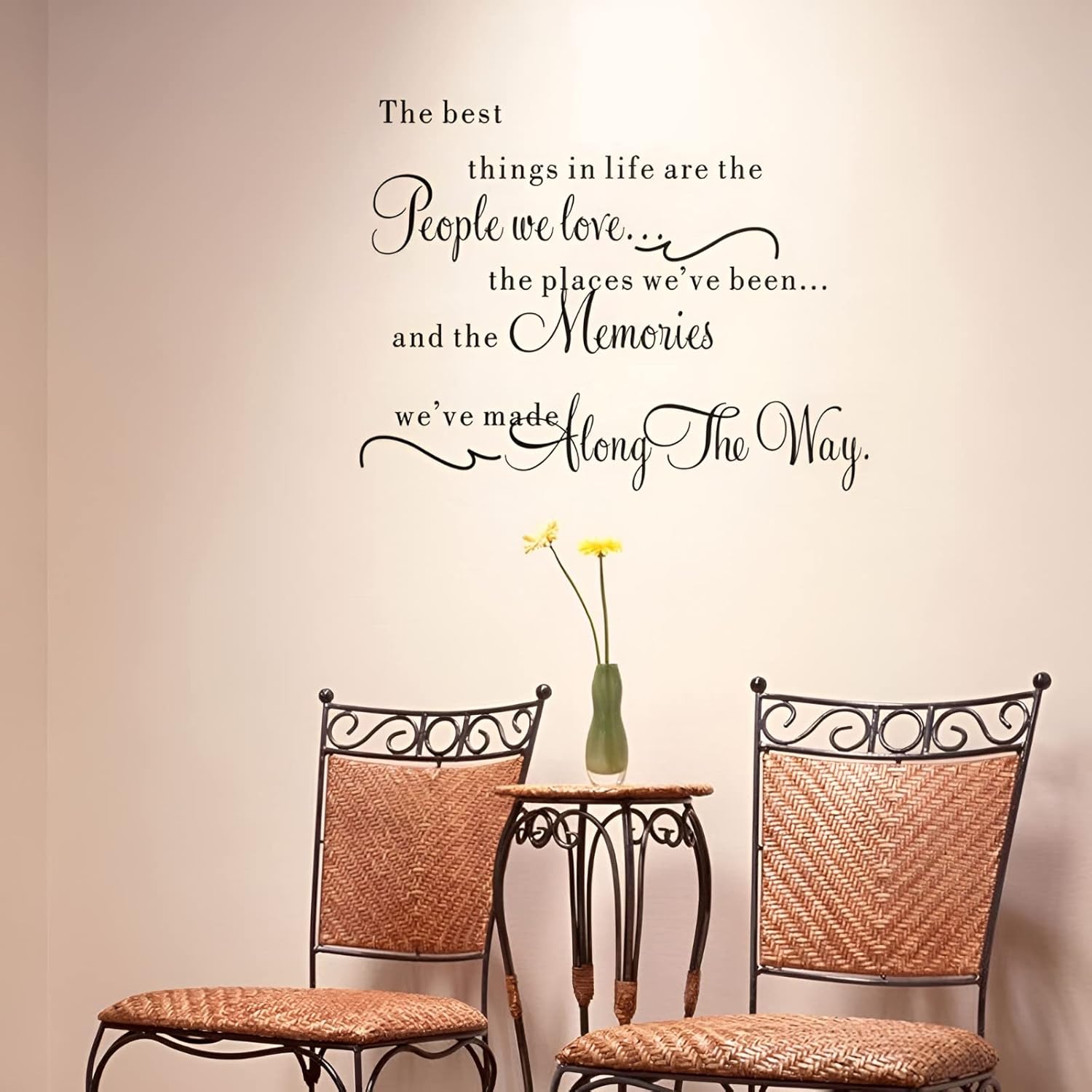 The best things in life are the people we love, the places you've been the memories you've made along the way, Family Wall Art Wall Stickers Dz021  Size 60x35cm