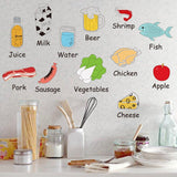 Wallpark Cartoon Cute Food Vegetable/Fruit/Meat Kitchen Fridge Removable Wall Sticker Decal, Living Room Bedroom Home Decoration Adhesive DIY Art Wall Mural size 50x70 am7090