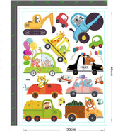 HCHinn Spring Summer Window Clings Double Sided Car Excavator Pattern Window Decals Stickers Decals for Kids Window Glass Spring Party Decorations 66 Pcs