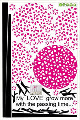 Toprate(TM)Pink Pandora Tree,Quote My love grow more with the passing time,Wallpaper Wall Sticker Decals PVC Vinly Removable DIY Wall Decal For Room Living Room size 50x70 dm570010