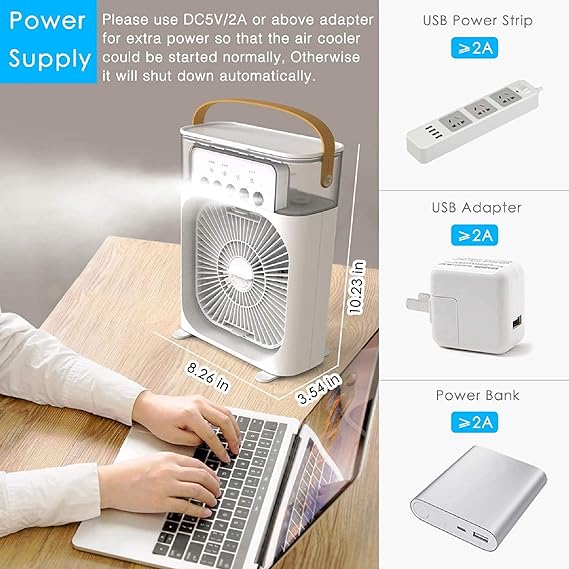 Mini air cooling fan multifunction usb new household  portable air conditioner humidifier strong wind | protable fan | portable air cooler (random color)