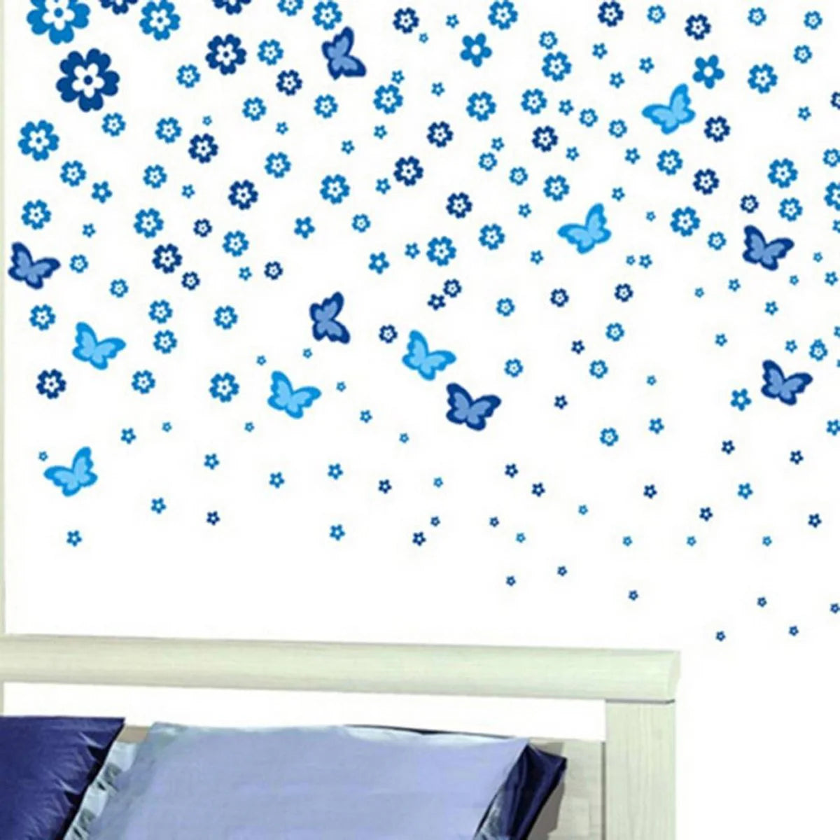 SYGA Bedroom Living Room Flower Wall Sticker Sky Blue size 20x40