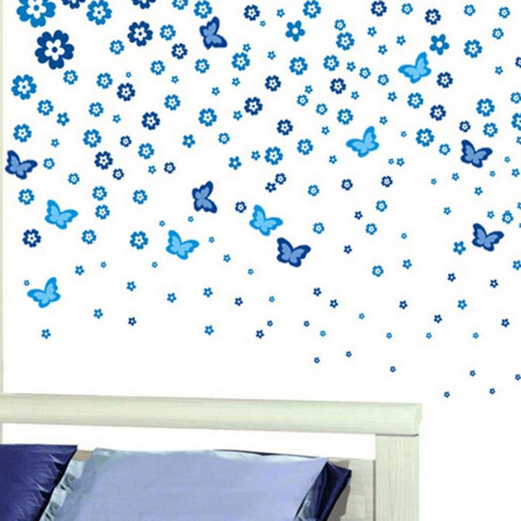 SYGA Bedroom Living Room Flower Wall Sticker Sky Blue