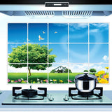 Kitchen Oil Proof Wall Sticker Heat Resistant Waterproof Self Adhesive Backsplash Cover for Kitchen Wall Protection