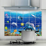 Kitchen Oil Proof Wall Sticker Heat Resistant Waterproof Self Adhesive Backsplash Cover for Kitchen Wall Protection