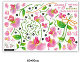 Flipkart SmartBuy 152 cm Wall Stickers Pink Pea Flower for Study Room Self Adhesive Sticker