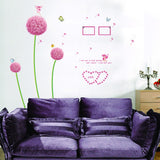 Indian Royals Pink Dendelion Flower Design Self Adhesive PVC Vinyl Wall Sticker size 45x60 ay6006b