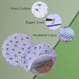 Insulated Large Cotton Roti Cover with Zipper & Handle, Thermal Chapati Storage Bag for Roti, Paratha & Naan