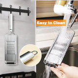 4-in-1 Multifunctional Vegetable Slicer & Grater, Stainless Steel Handheld Food Cutter with Interchangeable Blades for Fruits & Vegetables