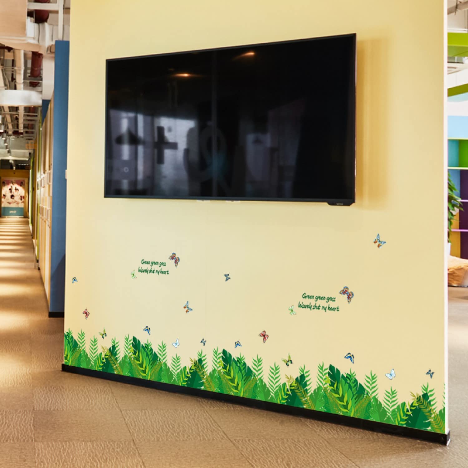 Green Grass Design Decorative Vinyl Wall Sticker size (50 CM X 70 CM) sk7128