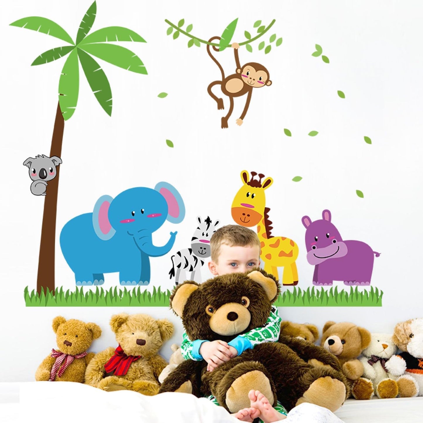 Elephants And Monkey Self  Wall Sticker SK9039