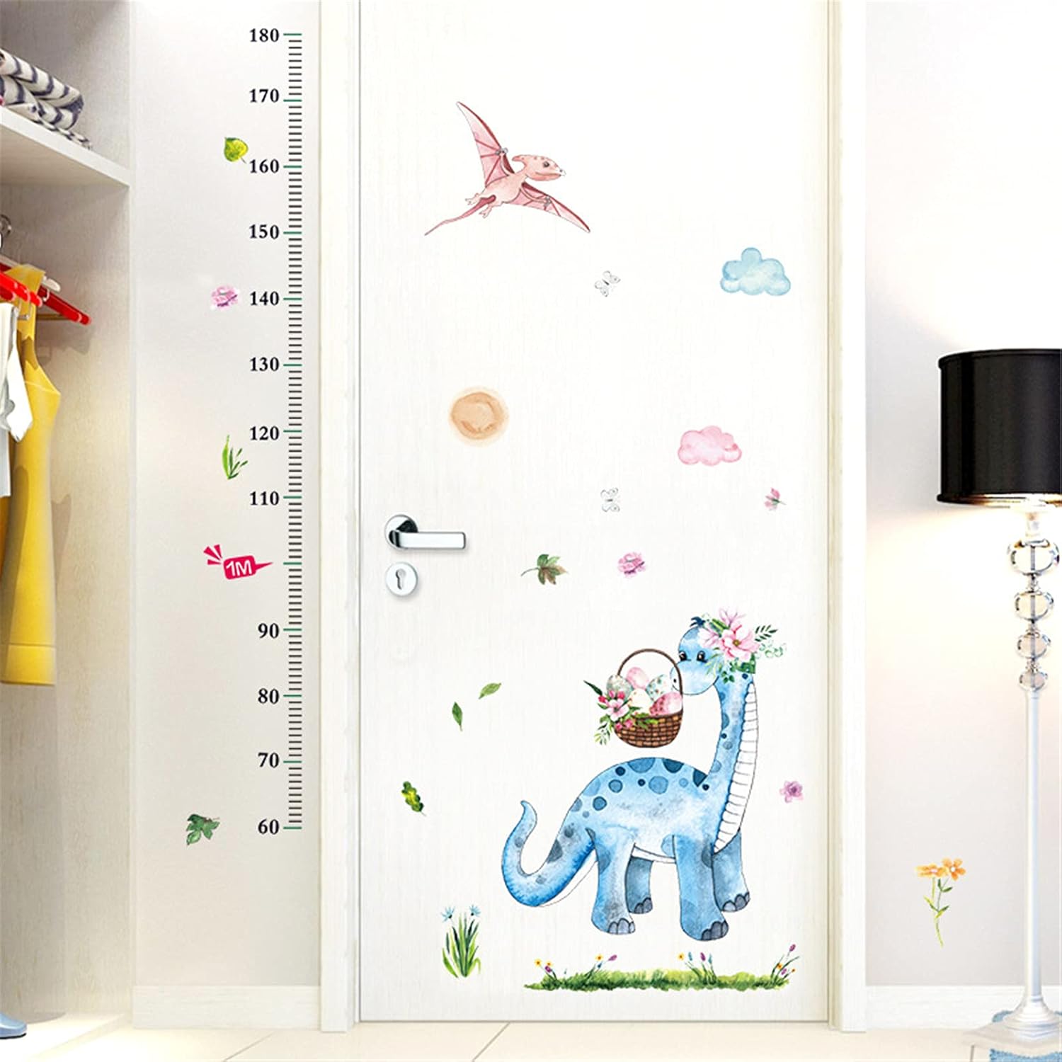 Sk7218 Ellis Kas Shooting Basketball Growth Chart for Kids,Height Chart Ruler Decor for Baby Nursery,Animals Cartoon Wall Stickers Perfect for Kids Nursery Bedroom Living Room