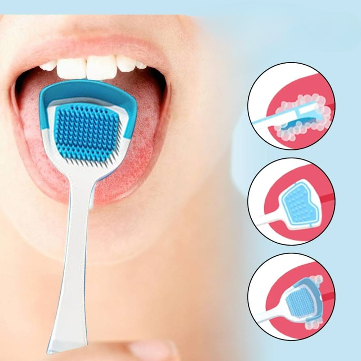 Tongue Cleaner Brush with Soft Silicone Bristles – Oral Hygiene Tool for Fresh Breath &amp; Bacteria Removal -  Tongue Cleaner - Tongue Scraper - Bad Breath Remover - Random Color