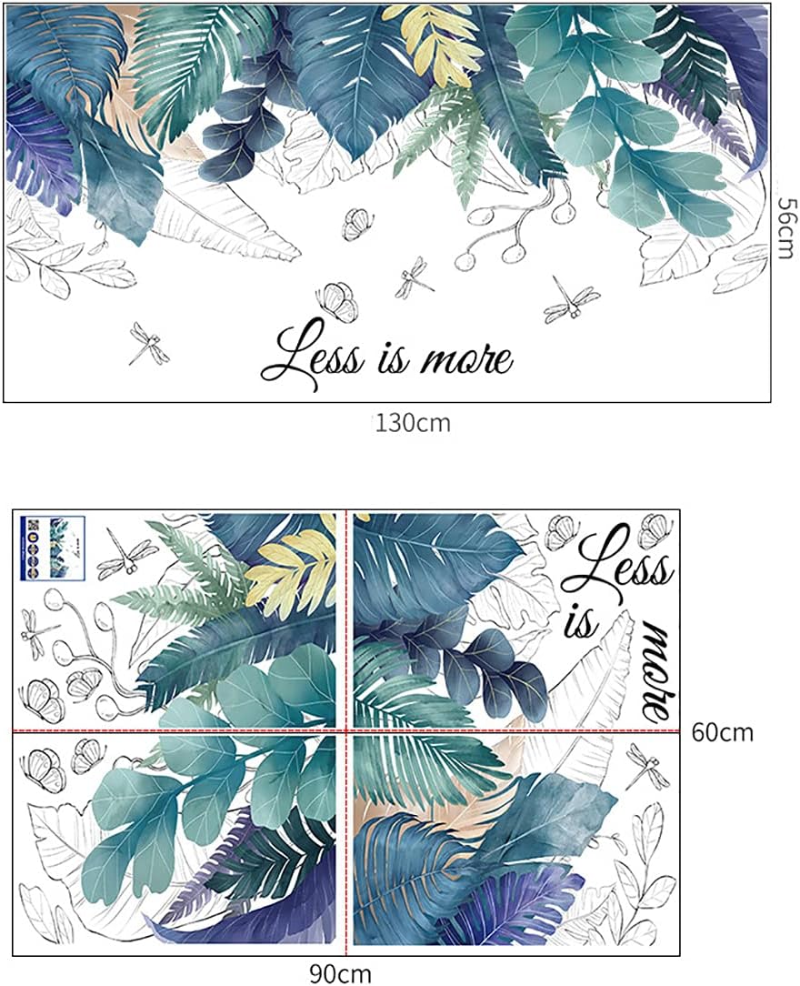 SENGTER Tropical Leaves Wall Decals Removable Jungle Green Palms Tree Plant Wall Stickers for Living Room Kids Room Bedroom Playroom Decor size 50x120 ht94012