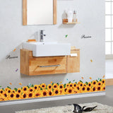 JAAMSO ROYALS Sun Flower wall stickers for living room flowers, floral wall stickers, flower sticker, nature wall stickers, garden stickers for walls of home, wall stickers flower design size (50CM X 70CM) sk7109