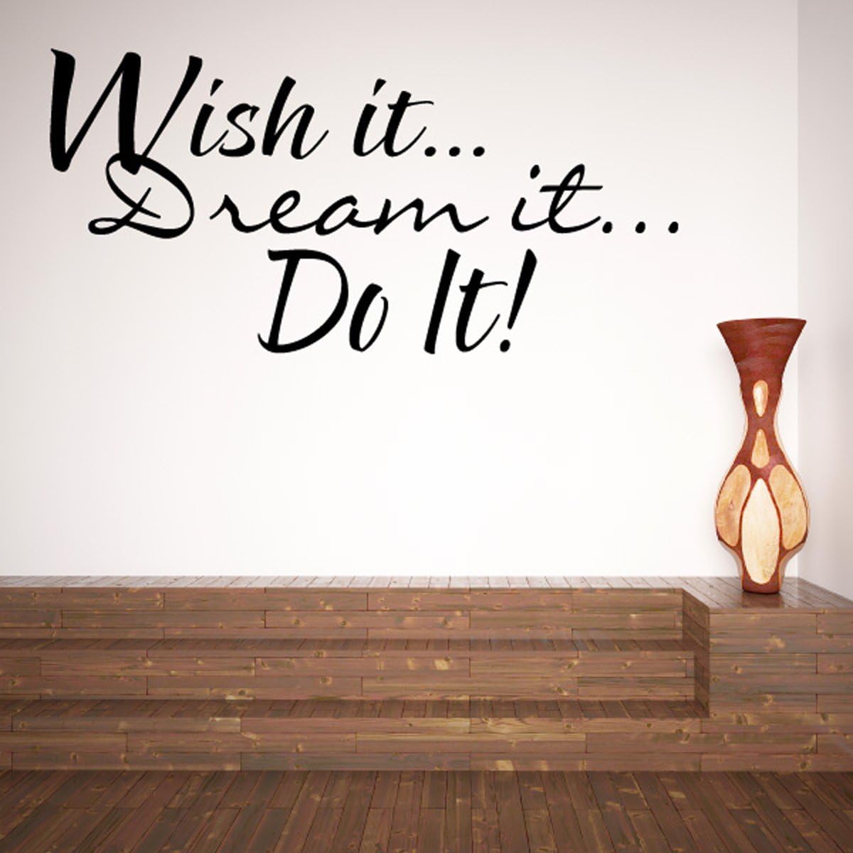 Wish it...Dream it...Do it! Wall Decals Stickers, Black size 20x40cm nc1057