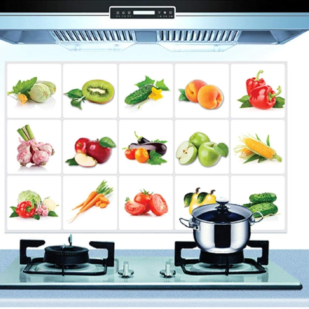 Kitchen Oil Proof Wall Sticker Heat Resistant Waterproof Self Adhesive Backsplash Cover for Kitchen Wall Protection