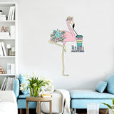 Wall Sticker Wall Decoration Stickers, Cartoon Flamingo Self-Stick Removeable Pvc Stickers Jm8395