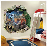 Jurassic Park World Movie Dinosaurs Through Wall Stickers for Kids Rooms Home Decor Wall Decals Mural Poster size 50x50 nc1439
