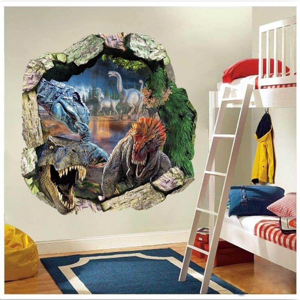 Jurassic Park World Movie Dinosaurs Through Wall Stickers for Kids Rooms Home Decor Wall Decals Mural Poster size 50x50 nc1439