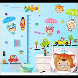 docooler Cartoon Cute Parachute Height Scale Measurement DIY Wall Wallpaper Stickers Art Decor Mural Kid's Child Room Decal size (70x50cm) xy8101