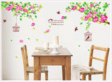 JAAMSO ROYALS Removable Flowers Stickers Pink Peach Wall Sticker size 60x90 am818